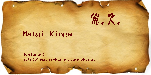 Matyi Kinga névjegykártya